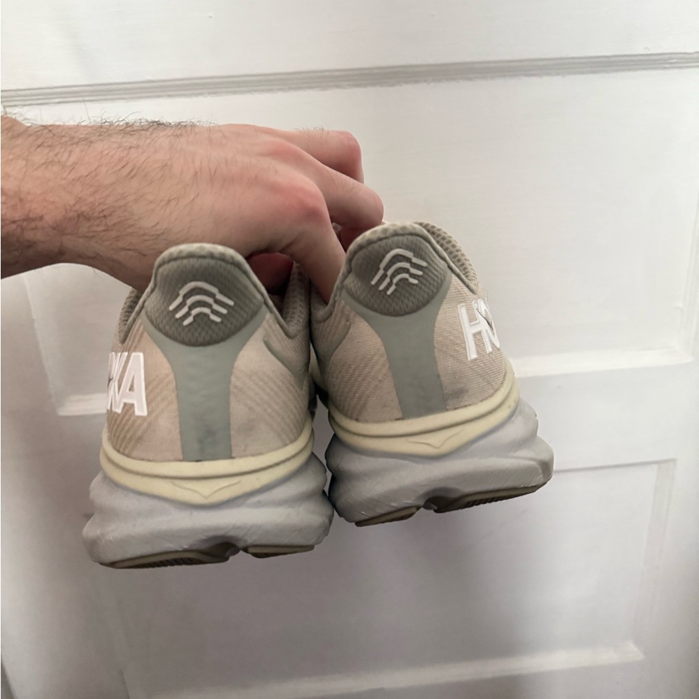Hoka Beige and Gray Running Shoes - Picture 3 of 6